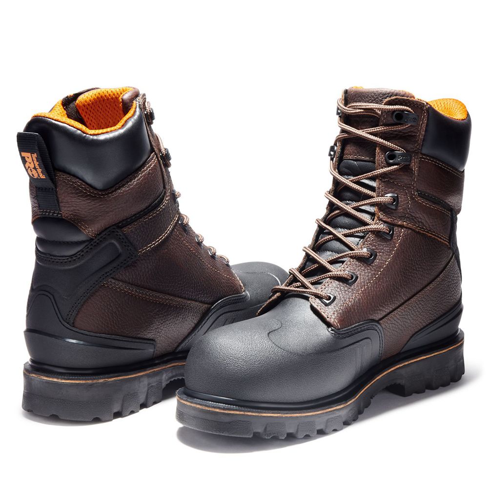 Timberland Mens Work Boots PRO® Rigmaster 8\" Steel Toe - Brown/Black - India PN4023617